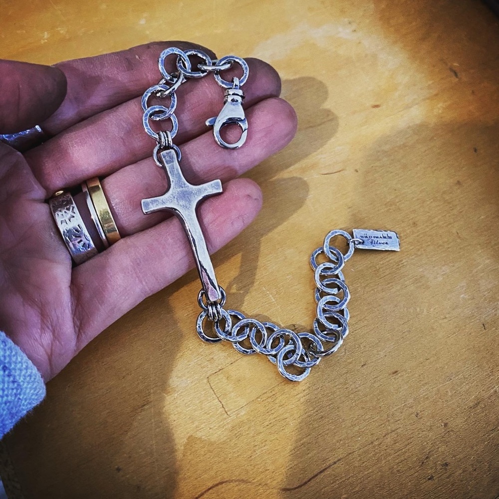 Sterling Silver Cross Bracelet Wild Prairie Silver - Picture 2 of 2